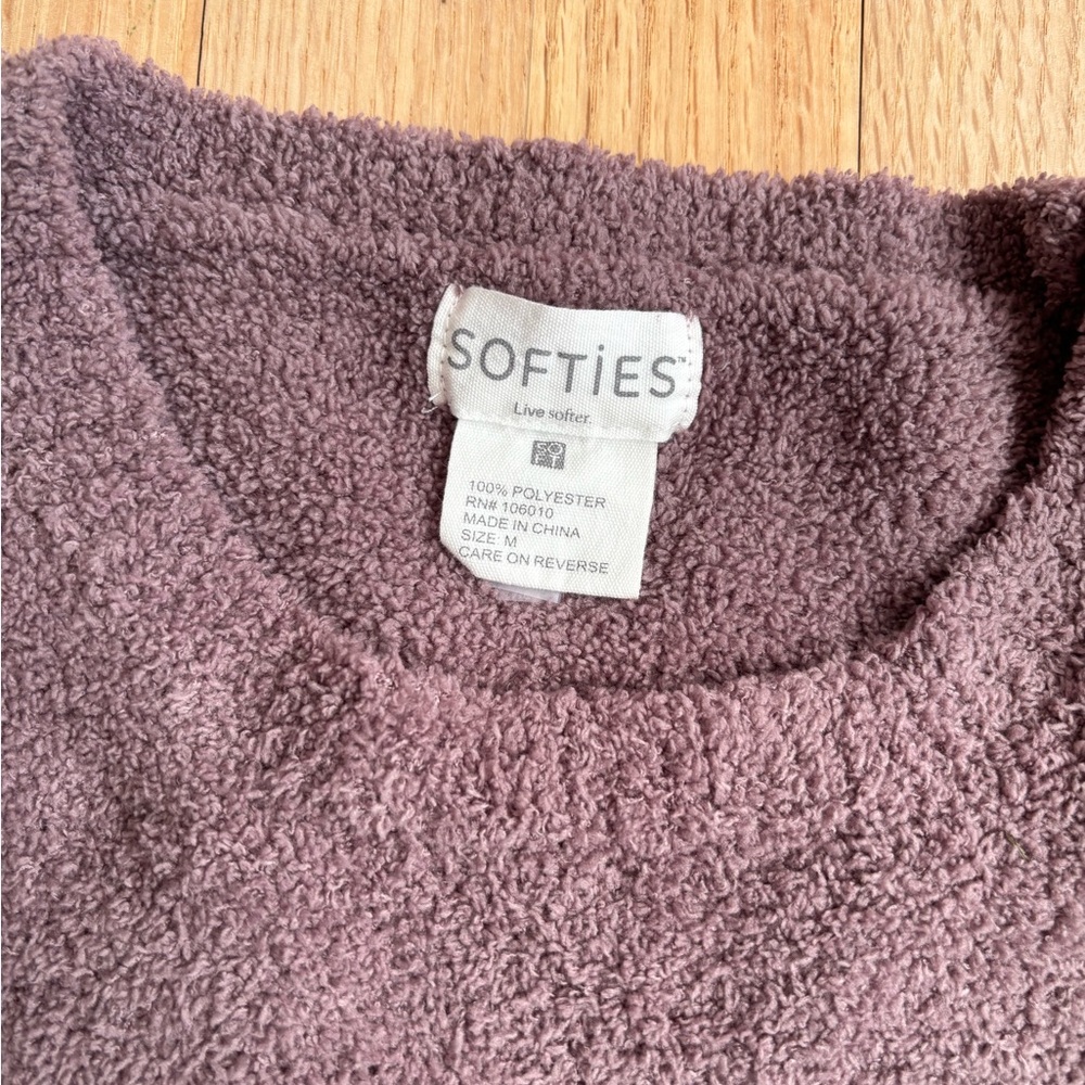 Softies Solid Marshmallow Reverse Seam Crew Neck … - image 3